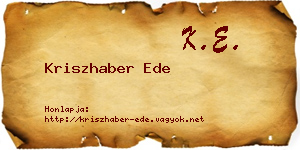 Kriszhaber Ede névjegykártya